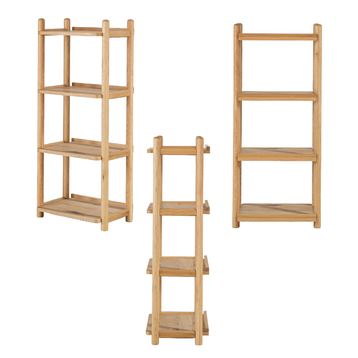 オープンラック 幅50cm 高さ115cm 書棚 パルレ ( ラック 棚 シェルフ 収納 木製 天然木 4段 本棚 デスク横 リビング スリム 木製ラック 奥行30cm デスクサイドラック 整理 整頓 ウッドラック 飾り棚 ディスプレイ 学習教材 )