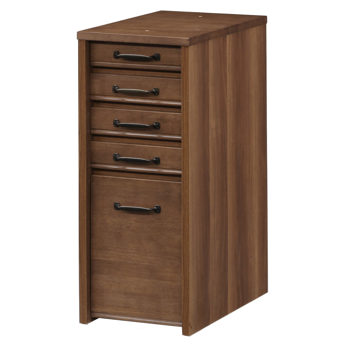 チェスト 幅30cm 学習机 トライR専用 ( サイドチェスト デスク横 引き出し 5段 トレー 収納 木製 天然木 リビング スリム コンパクト 完成品 整理 整頓 学習教材 デスク サイド スリムチェスト おしゃれ デスクワゴン モダン )