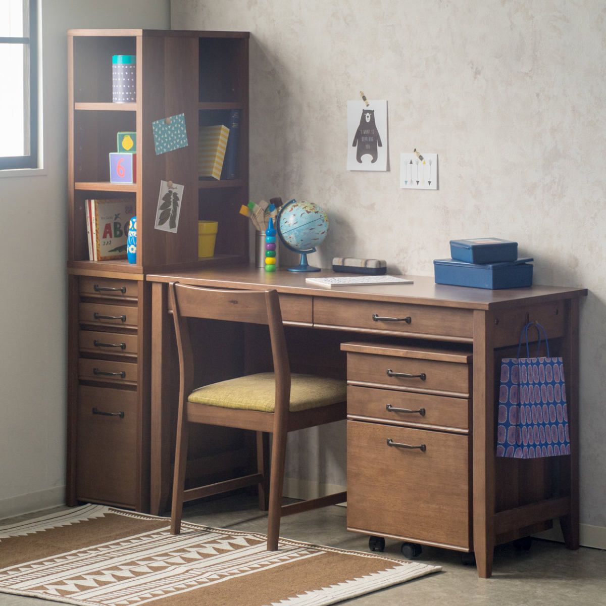 デスクワゴン 幅42cm 3段 キャスター付 トライR ( ワゴン サイドワゴン 引き出し 収納 デスク横 デスク下 サイドチェスト フルオープン 完成品 脇机 キャビネット サイドキャビネット 書類整理 おしゃれ モダン )