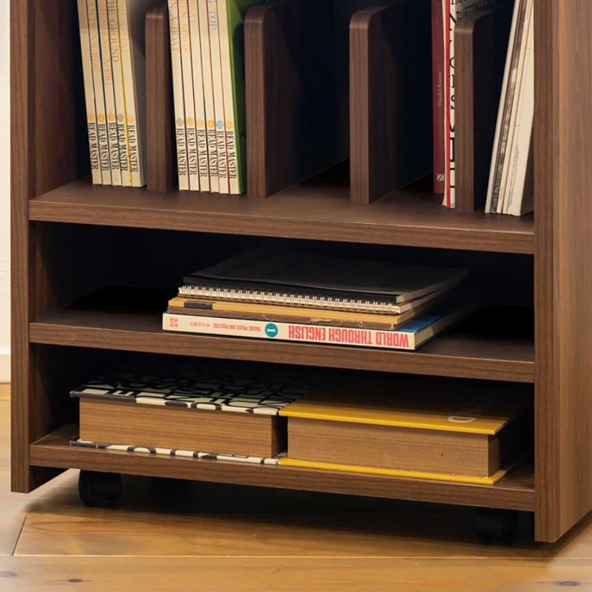 ランドセルラック 学習机用棚 トライR ( 収納 ラック ランドセル 木製 天然木 ランドセル収納 引き出し 棚 キッズ リビングラック 本棚 ワゴン 完成品 リビング キャスター付き かばん 置き場 学校教材 おしゃれ モダン )