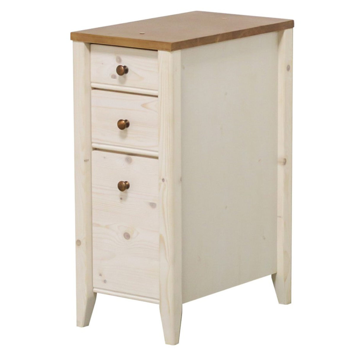 サイドチェスト 幅30cm 学習机 トライP専用 ( デスク横 引き出し 3段 収納 木製 天然木 リビング スリム コンパクト 完成品 脚付き 整理 整頓 学習教材 デスク サイド スリムチェストおしゃれ デスクワゴン カントリー調 )