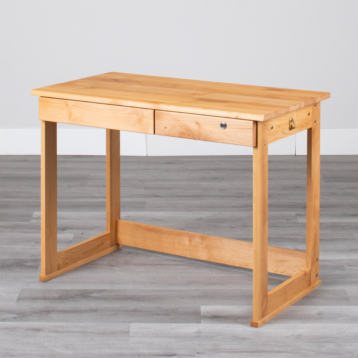 学習机 シンプル 幅100cm 奥行55cm 引出し付 フォレスト ( デスク 学習デスク 机 勉強机 木製 天然木 引き出し A3 A4 リビング学習 パソコンデスク ワークデスク リビングデスク 書斎 木製デスク シンプルデスク PCデスク )