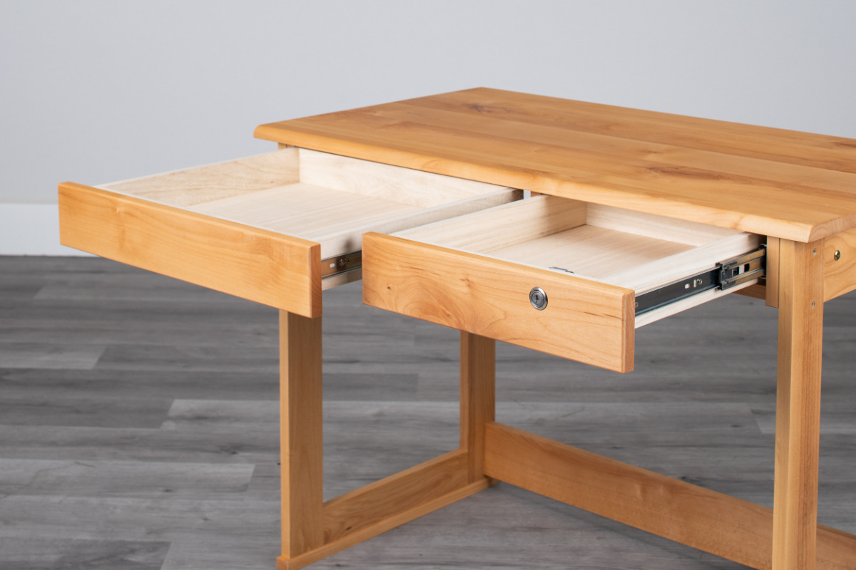 学習机 シンプル 幅100cm 奥行55cm 引出し付 フォレスト ( デスク 学習デスク 机 勉強机 木製 天然木 引き出し A3 A4 リビング学習 パソコンデスク ワークデスク リビングデスク 書斎 木製デスク シンプルデスク PCデスク )