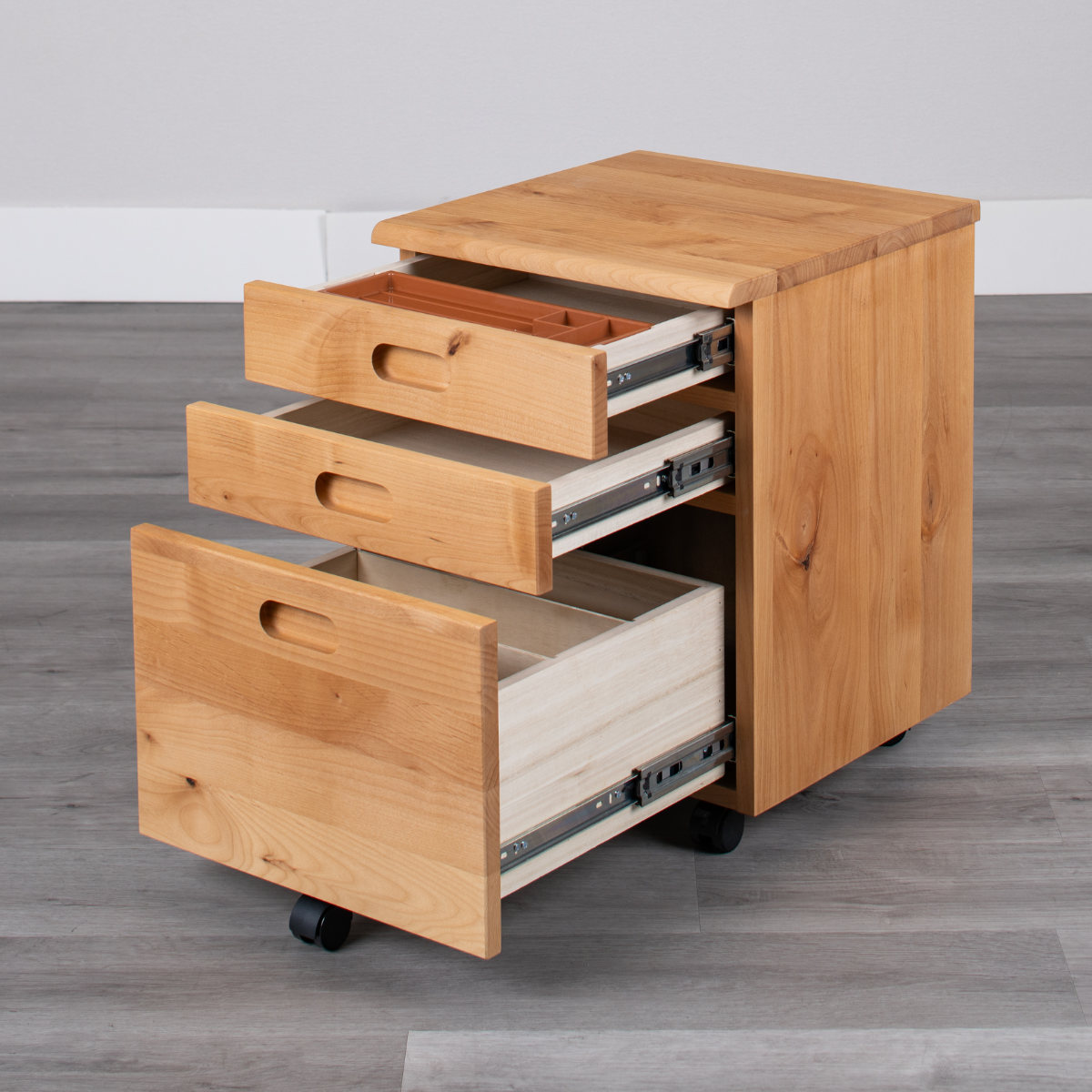 デスクワゴン キャスター付 3段 幅42cm フォレスト ( ワゴン サイドワゴン 引き出し 収納 デスク横 デスク下 サイドチェスト 脇机 キャビネット サイドキャビネット 書類 整理 整頓 ランドセル置き シンプル )