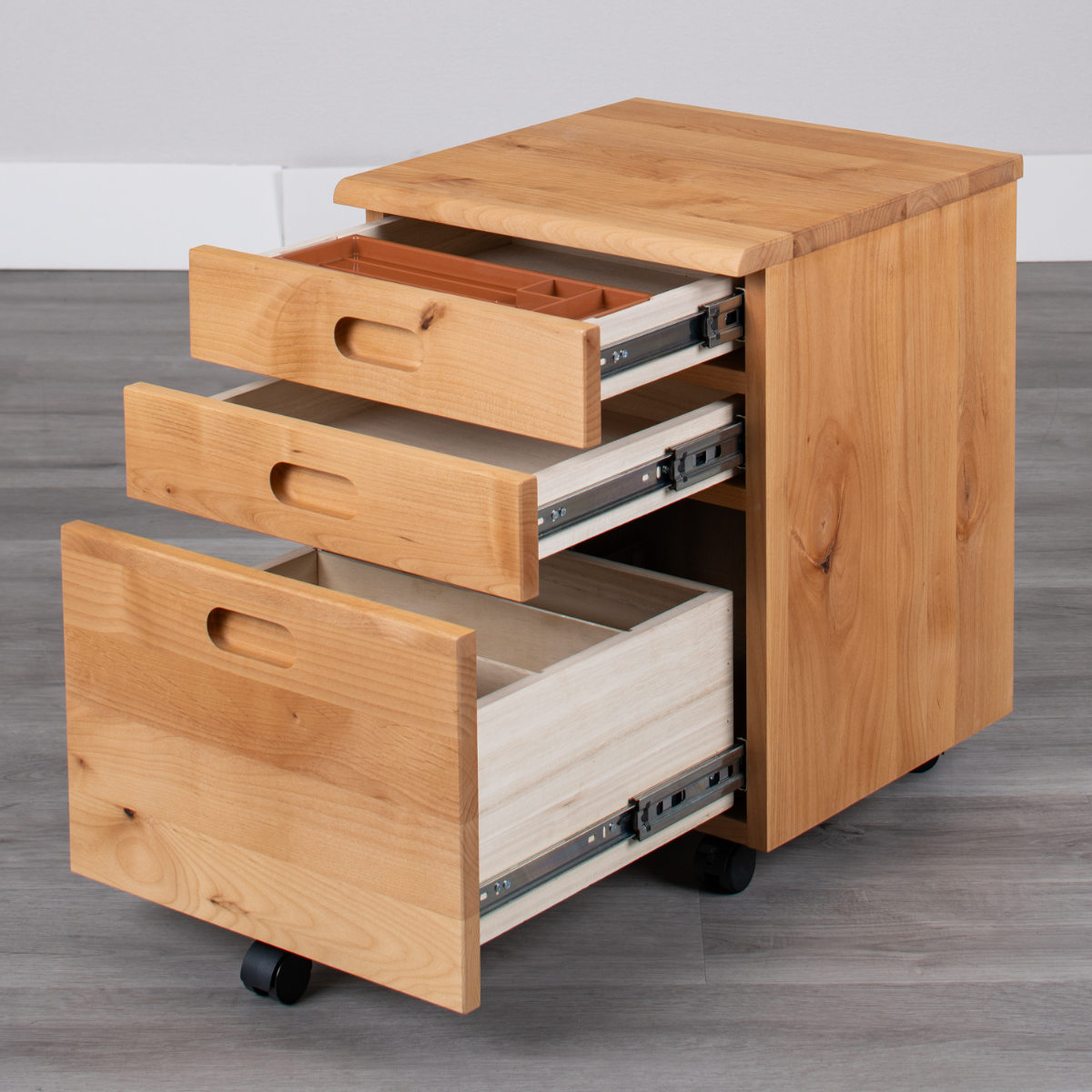 デスクワゴン キャスター付 3段 幅42cm フォレスト ( ワゴン サイドワゴン 引き出し 収納 デスク横 デスク下 サイドチェスト 脇机 キャビネット サイドキャビネット 書類 整理 整頓 ランドセル置き シンプル )