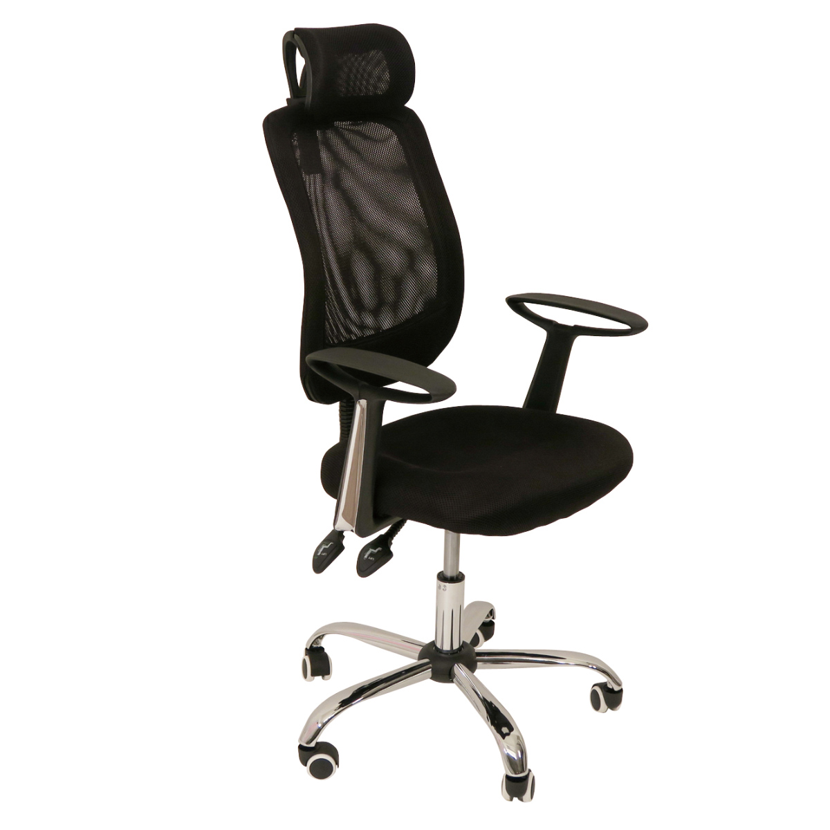 オフィスチェア メッシュ 昇降式 座面高45～55cm ハイバックタイプ ヘッドレスト付 コンフォート （ ワークチェア パソコンチェア 肘掛け リクライニング機能 デスクチェア 座面 高さ調節 キャスター付き チェア イス オフィス 仕事 ）