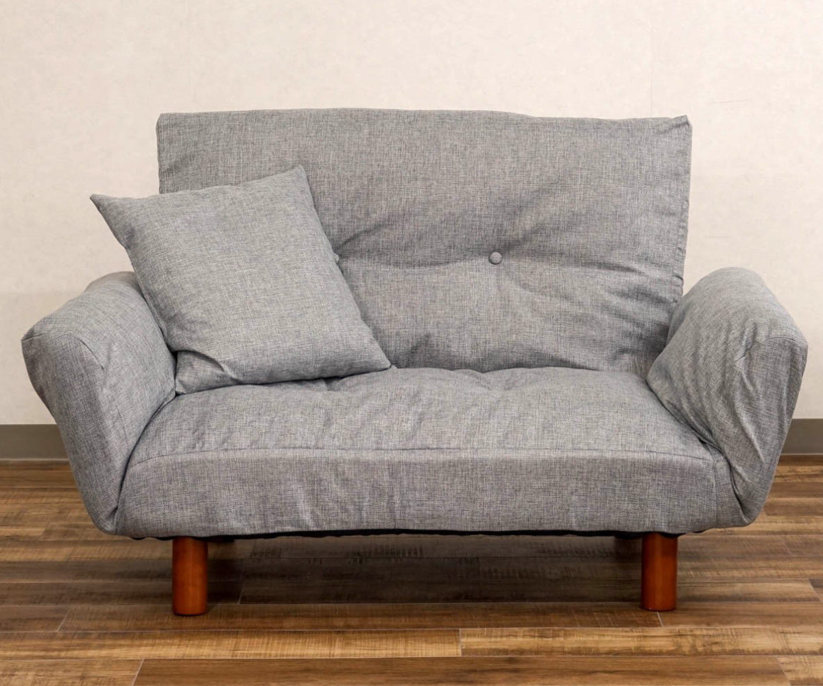 ソファ 2人掛け 幅120cm ファブリック生地 PVC生地 ハーモニー ( ソファー リビングソファ アームソファ 背もたれ 肘掛け リクライニング 脚 取り外し ローソファ クッション付き コンパクト ポケットコイル おしゃれ レザー調 ) 【ブラウン】 ブラウン