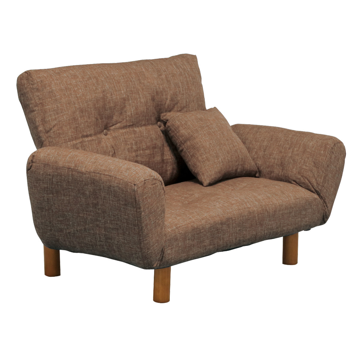 ソファ 2人掛け 幅120cm ファブリック生地 PVC生地 ハーモニー ( ソファー リビングソファ アームソファ 背もたれ 肘掛け リクライニング 脚 取り外し ローソファ クッション付き コンパクト ポケットコイル おしゃれ レザー調 ) 【ブラウン】 ブラウン