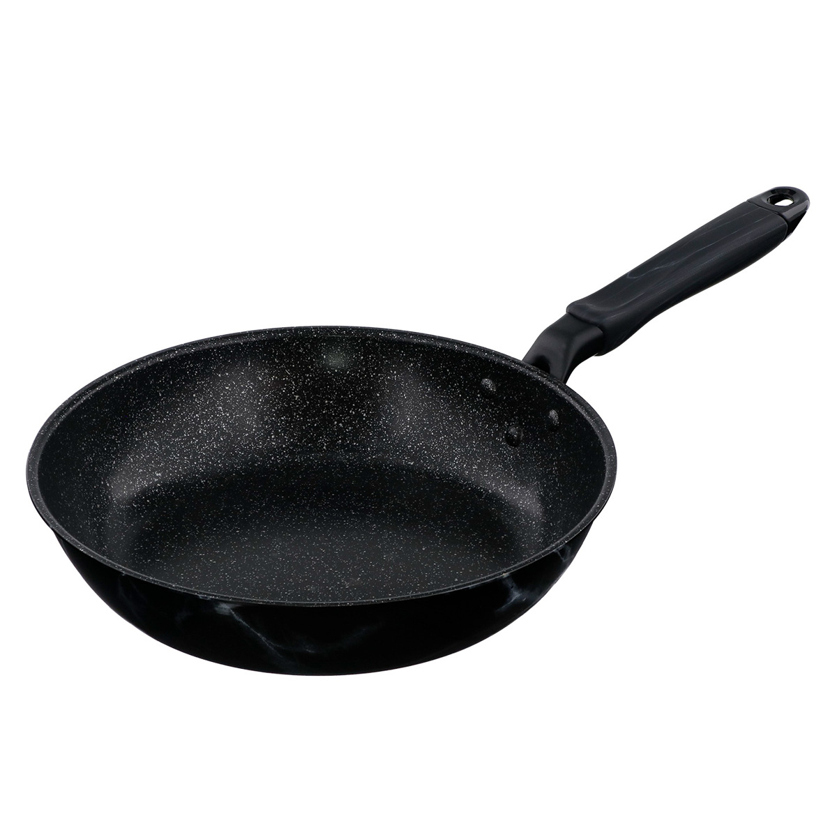 フライパン 26cm IH対応 ふっ素樹脂加工 MARBLE KITCHEN ( ガス火対応 オール熱源対応 炒め鍋 いため鍋 ふっ素加工 軽い 26センチ フッ素コーティング アルミ製 軽量 大理石柄 おしゃれ ) 【ホワイト】 ホワイト