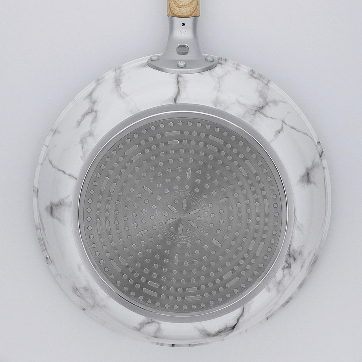 フライパン 28cm IH対応 ふっ素樹脂加工 MARBLE KITCHEN ( ガス火対応 オール熱源対応 炒め鍋 いため鍋 ふっ素加工 軽い 28センチ フッ素コーティング アルミ製 軽量 大理石柄 おしゃれ ) 【ホワイト】 ホワイト