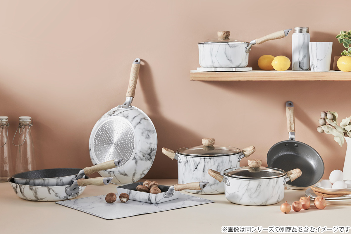 卵焼き器 13×18cm IH対応 ふっ素樹脂加工 MARBLE KITCHEN エッグパン ( ガス火対応 オール熱源対応 ふっ素加工 軽い 玉子焼き器 朝食 弁当 弁当作り アルミ製 フッ素コーティング 軽量 大理石柄 おしゃれ ) 【ブラック】 ブラック