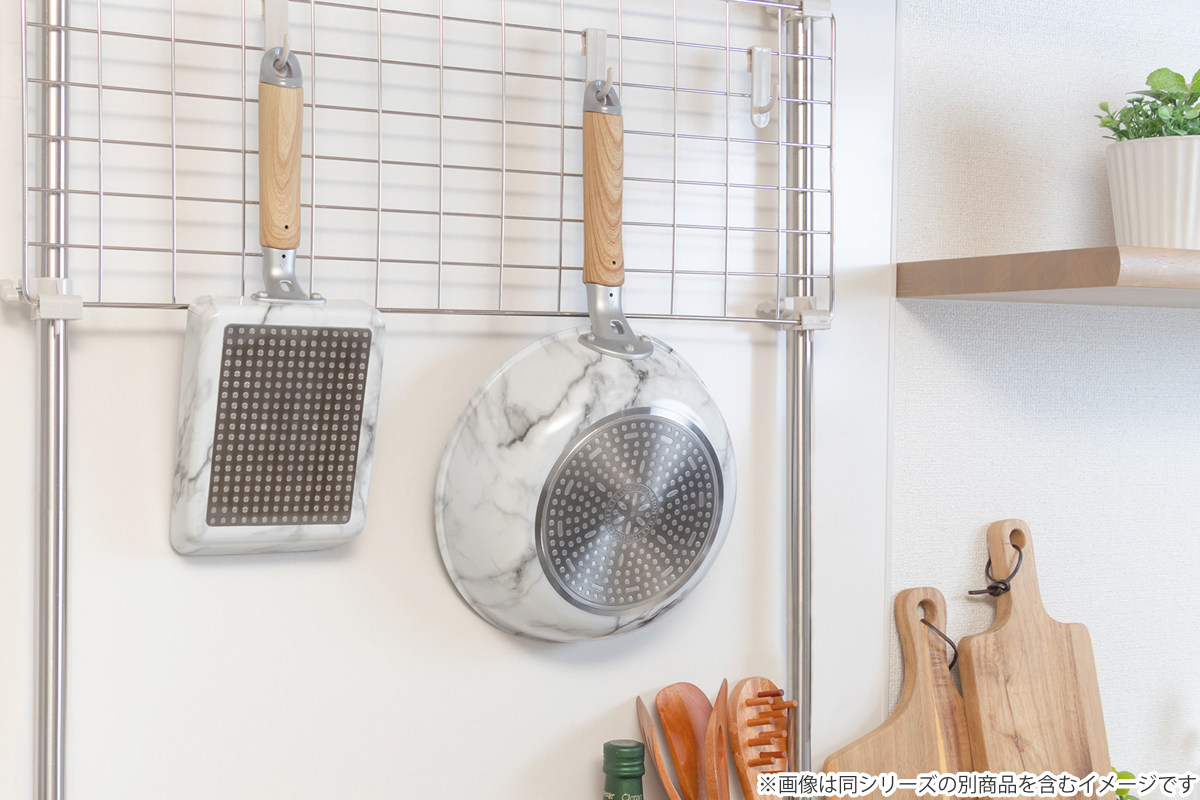 卵焼き器 13×18cm IH対応 ふっ素樹脂加工 MARBLE KITCHEN エッグパン ( ガス火対応 オール熱源対応 ふっ素加工 軽い 玉子焼き器 朝食 弁当 弁当作り アルミ製 フッ素コーティング 軽量 大理石柄 おしゃれ ) 【ブラック】 ブラック