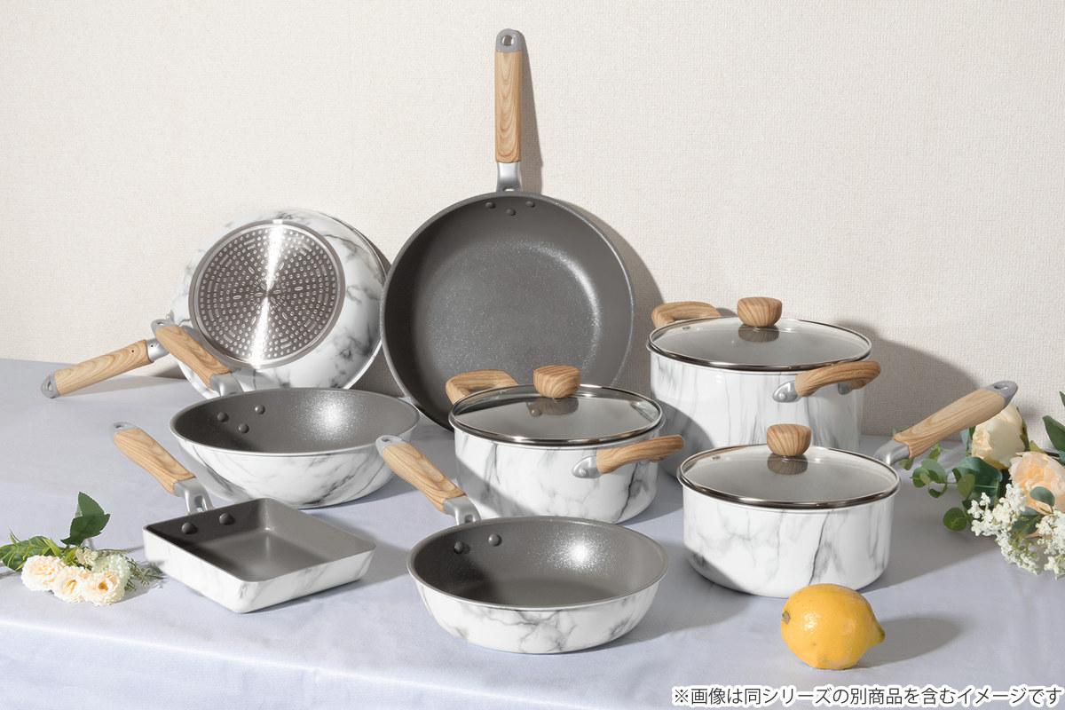 卵焼き器 13×18cm IH対応 ふっ素樹脂加工 MARBLE KITCHEN エッグパン ( ガス火対応 オール熱源対応 ふっ素加工 軽い 玉子焼き器 朝食 弁当 弁当作り アルミ製 フッ素コーティング 軽量 大理石柄 おしゃれ ) 【ブラック】 ブラック