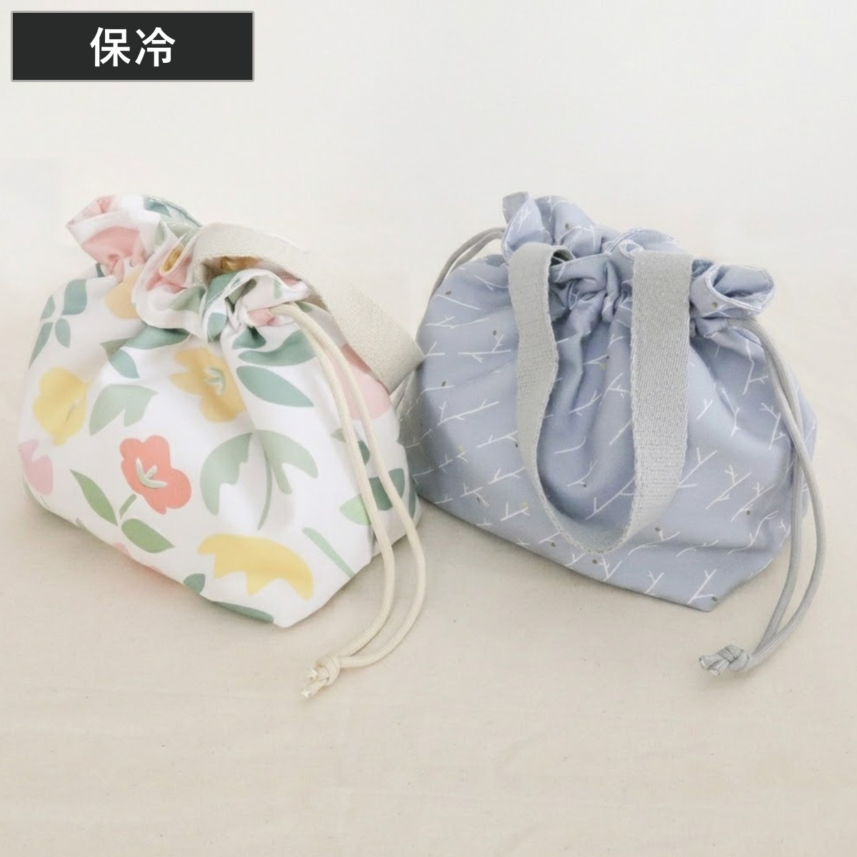 keepie 保冷巾着ランチバッグ 4L （ 弁当袋 お弁当袋 保冷ランチバッグ ランチバッグ ランチ巾着 お弁当箱 弁当 袋 ランチ マチ付き お弁当入れ 手提げかばん 巾着袋 巾着 サブバッグ ） 【ブランチ】