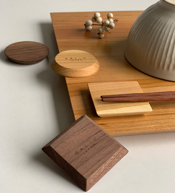 箸置き 円 付知 SALIU 5cm 天然木 日本製 山桜 ( 箸置 丸 カトラリーレスト 北欧 おしゃれ 木製 カフェ風 箸休め カトラリー 箸 置き レスト 木 丸型 ) 【山桜】 山桜