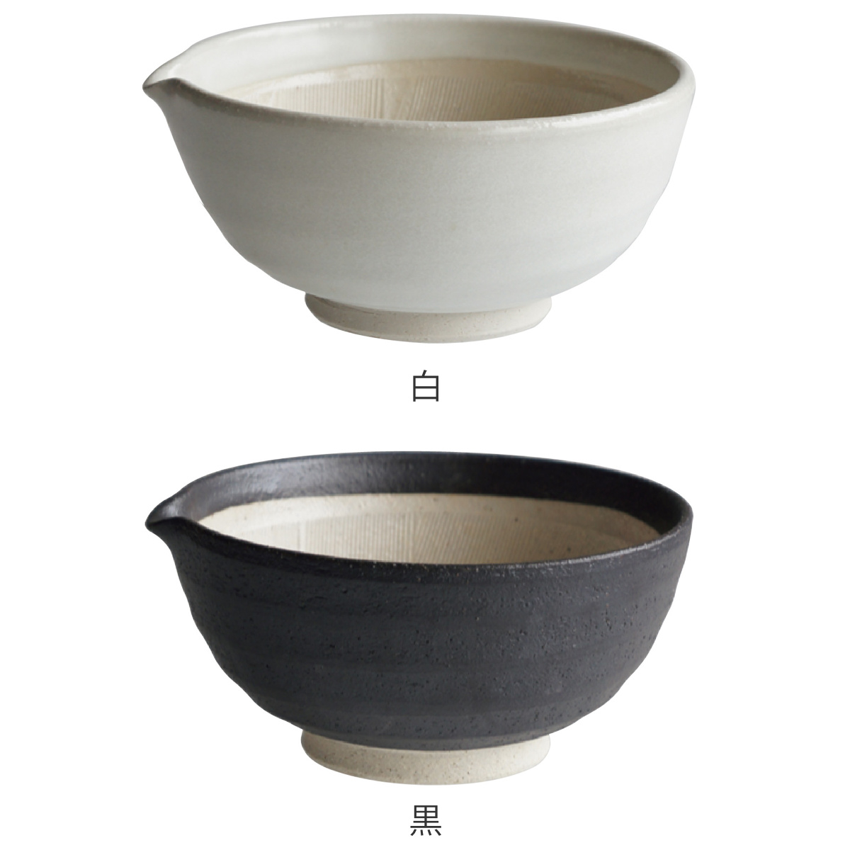 すり鉢 SALIU 片口すり鉢 直径19cm ( 日本製 陶器 美濃焼 すりばち ボウル 鉢 おしゃれ かわいい シンプル とろろ 離乳食 すりごま すり胡麻 ごま 調理 片口 ) 【黒】 黒