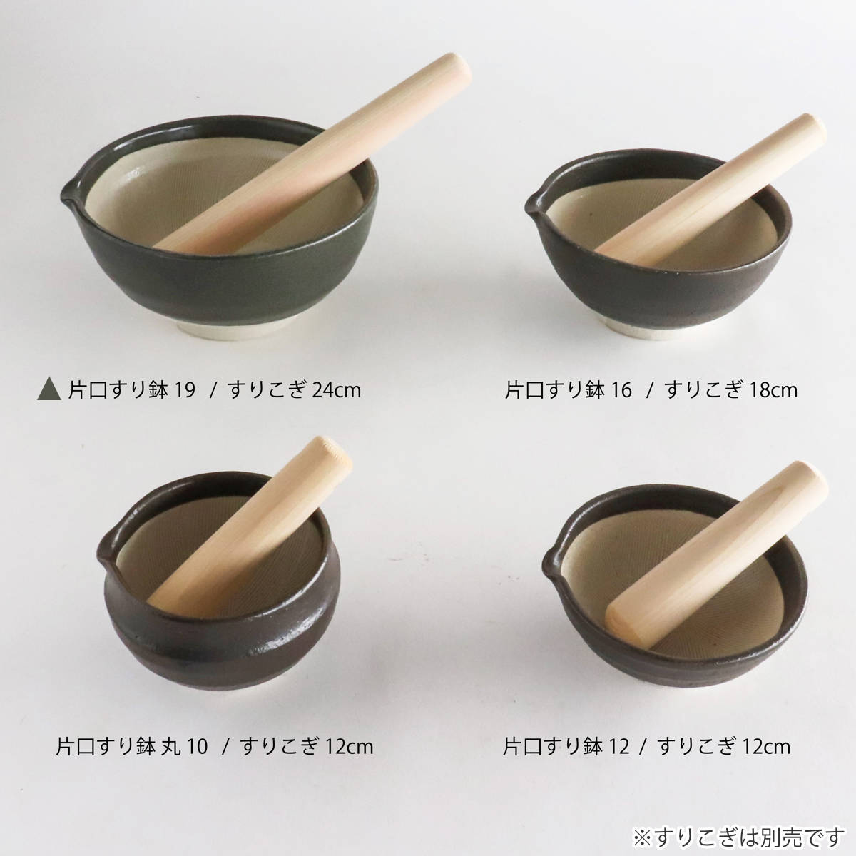 すり鉢 SALIU 片口すり鉢 直径19cm ( 日本製 陶器 美濃焼 すりばち ボウル 鉢 おしゃれ かわいい シンプル とろろ 離乳食 すりごま すり胡麻 ごま 調理 片口 ) 【黒】 黒
