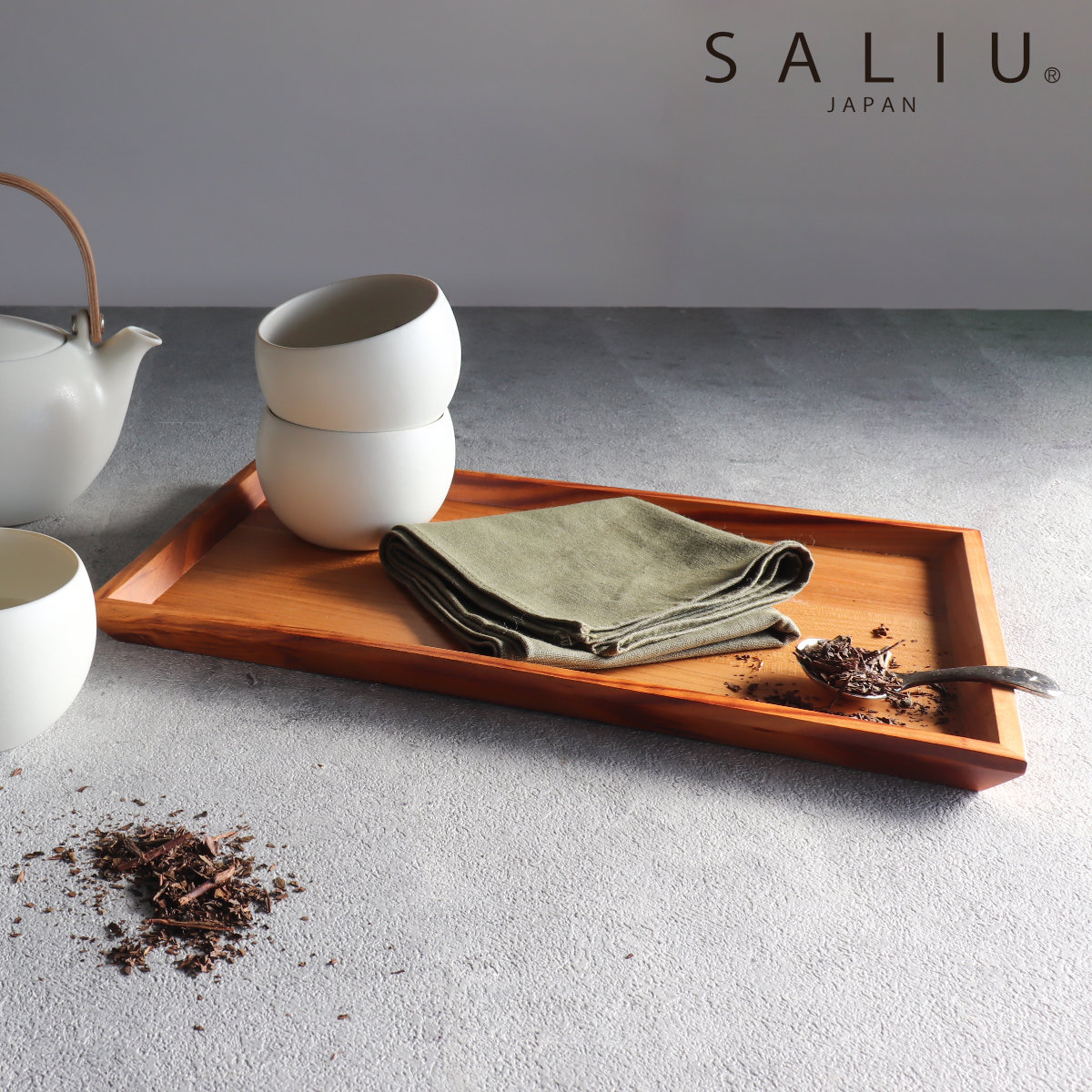 キッチントレー SALIU 山桜 茶膳 ( トレー トレイ キッチントレイ 木製 天然木 日本製 無垢材 33cm おしゃれ シンプル 北欧 モダン ナチュラル )