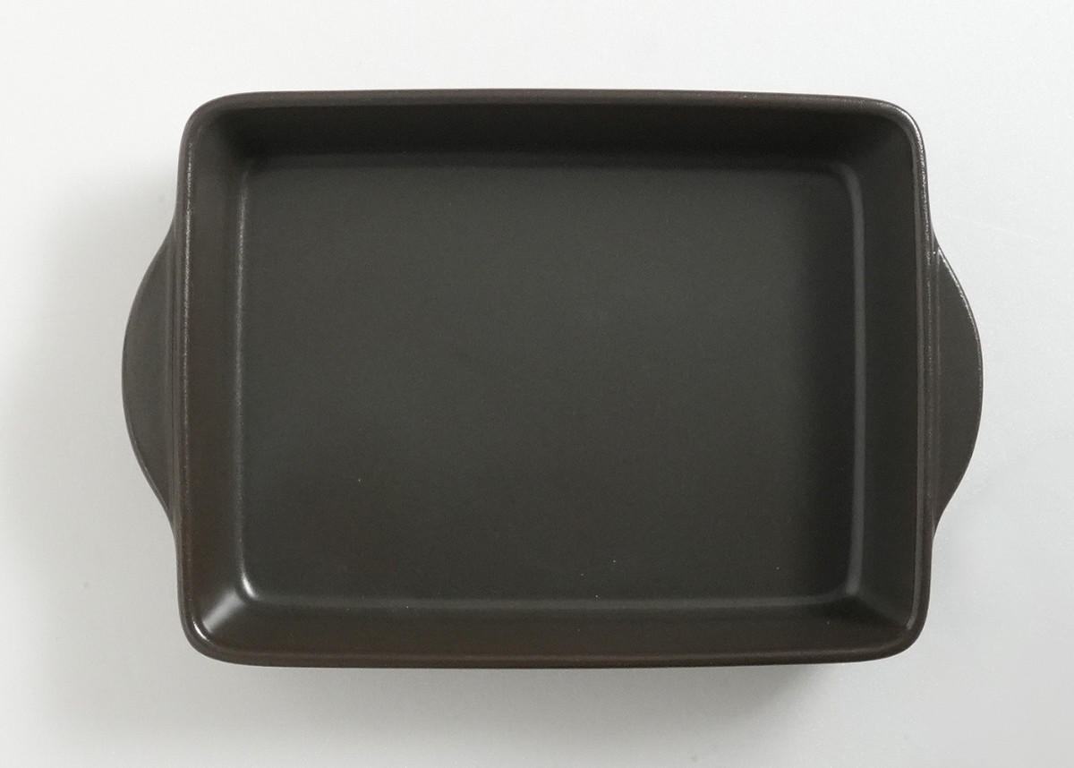 グリルパン ロロ The chef ベイクディッシュ S フラット ( SALIU 耐熱 陶器 直火対応 電子レンジ対応 オーブン対応 グリルプレート 角型 日本製 プレート 皿 お皿 食器 おしゃれ モダン シンプル ) 【ウォームグレー】 ウォームグレー