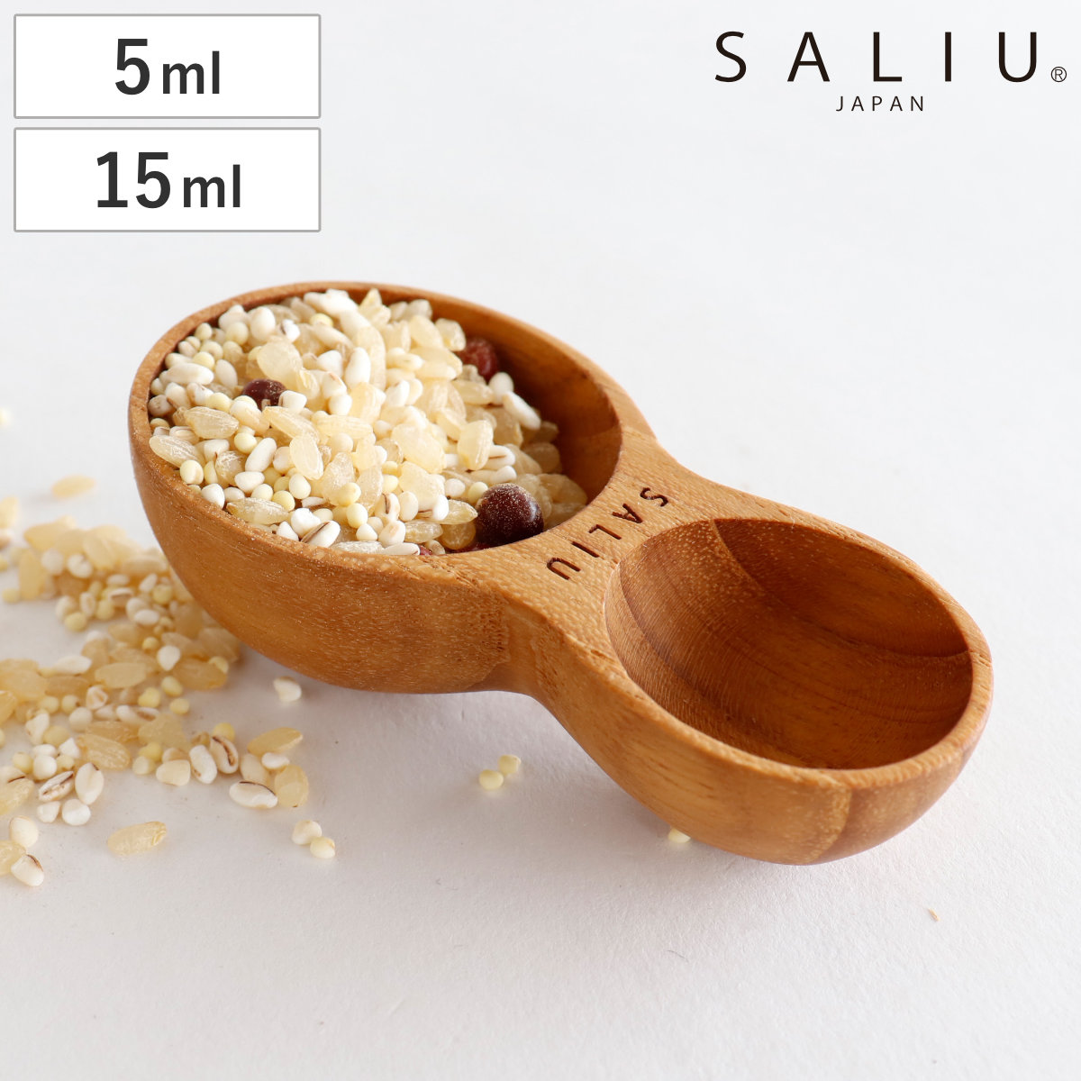 計量スプーン おおさじこさじ SALIU 木製 （ 木製計量スプーン 大さじ 小さじ 木製メジャースプーン 15ml 5ml サリウ 大匙 小匙 計量器具 キッチンツール キッチン用品 ）