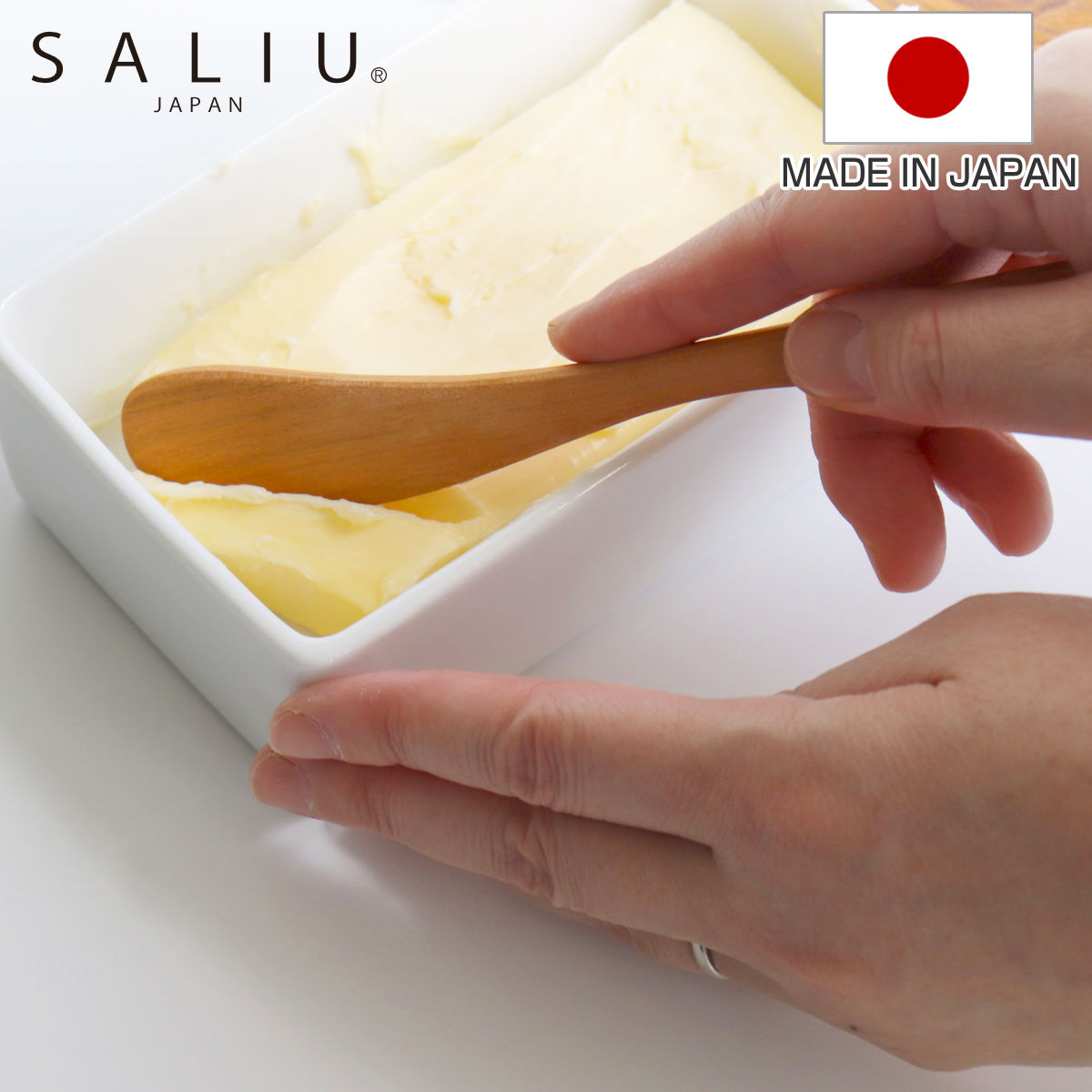 バターナイフ LOLO ロロ 山桜 木製 SALIU 日本製 （ カトラリー ジャムナイフ サリウ 木 木目 天然木 すくう 混ぜる 塗る 軽い 卓上 朝食 おしゃれ ）