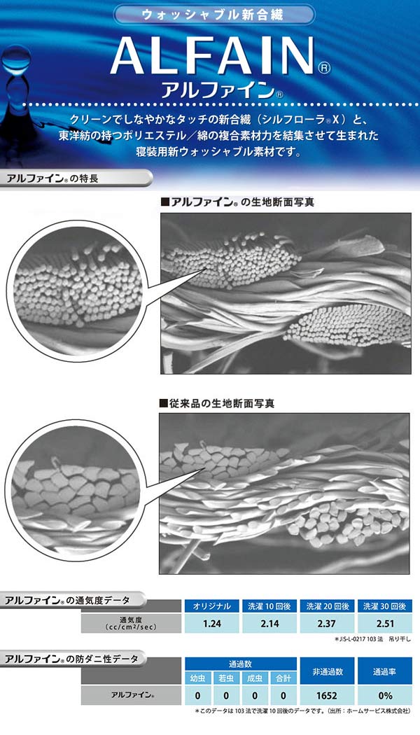 掛け布団カバー シングル 防ダニ生地 アルファイン 高密度織り 日本製