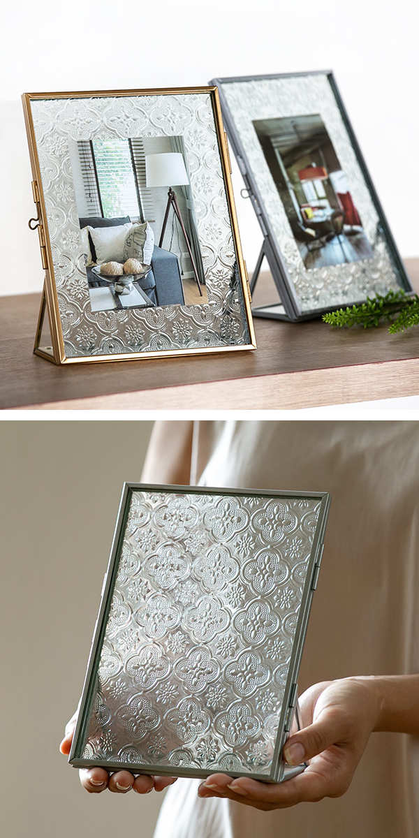 dショッピング |フォトフレーム フラワー ガラス ヒンジド