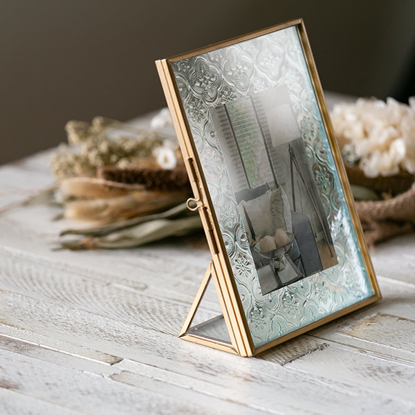 dショッピング |フォトフレーム フラワー ガラス ヒンジドフレーム