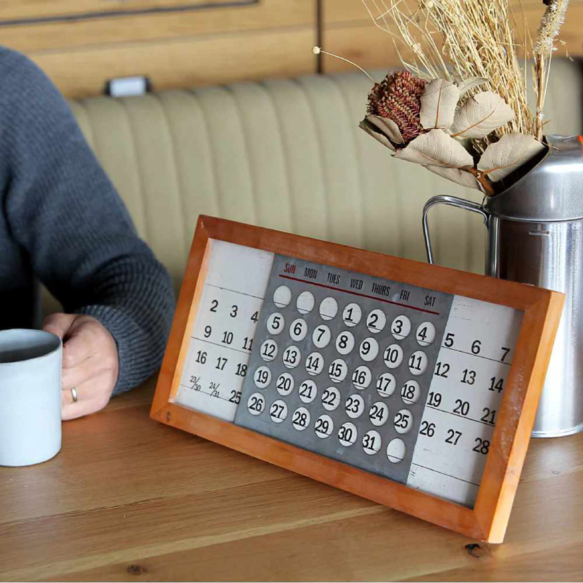 万年カレンダー WOODEN PERPETUAL CALENDAR MINI 掛け置き両用 万年カレンダー WOODEN PERPETUAL CALENDAR MINI 掛け置き両用