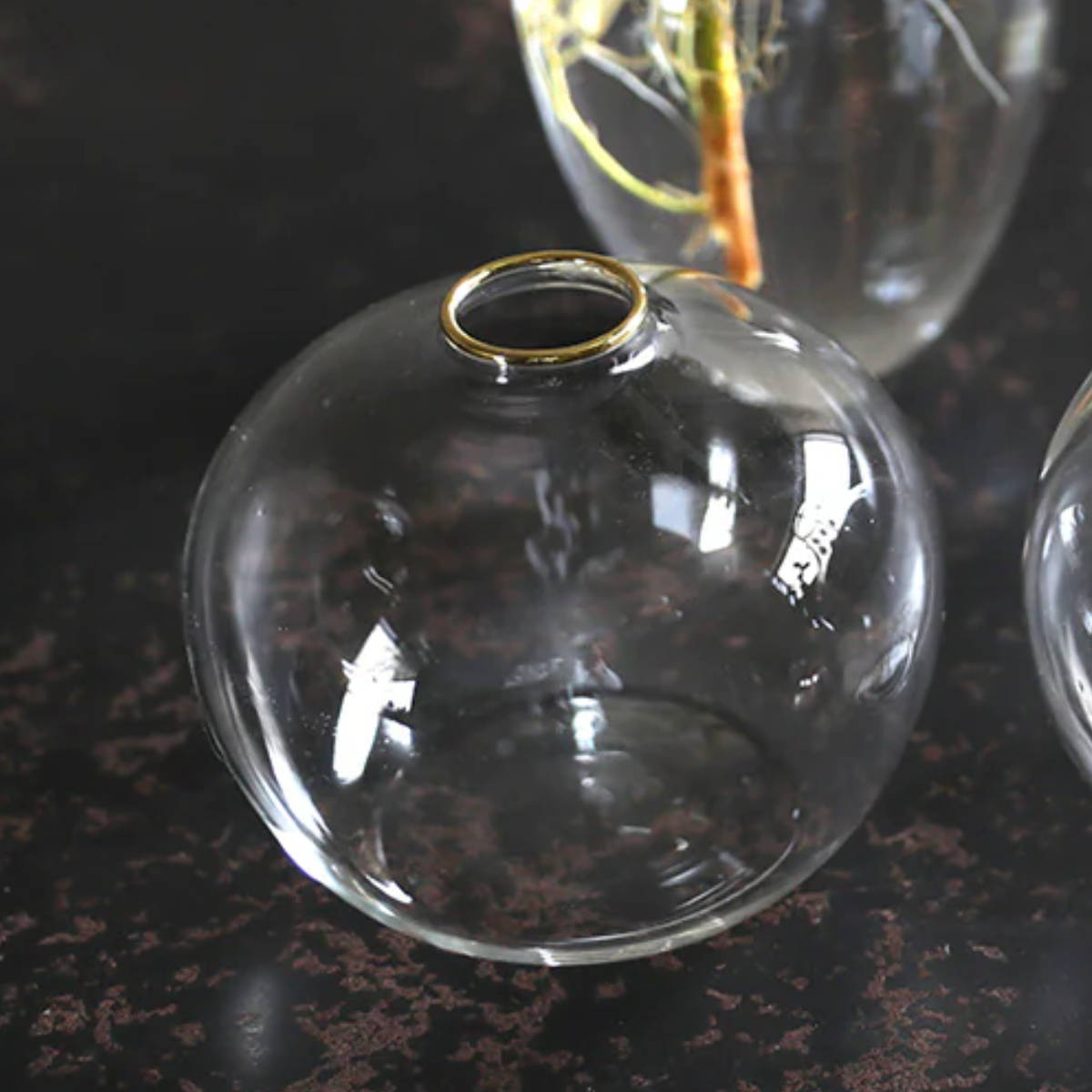 花瓶 ヘーゼル Ball フラワーベース ガラス （ 花びん 花器 ベース フラワー 花 飾る ガラス製 花入れ ガラスボウル 一輪挿し 球型 丸 イ