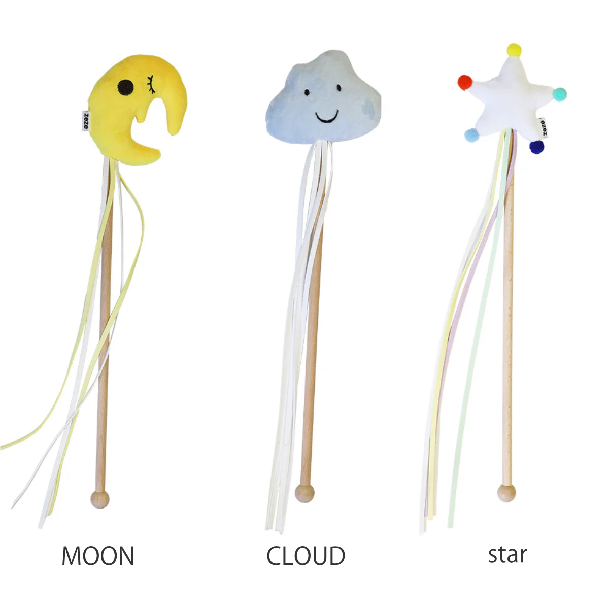 猫じゃらし Starry Sky Cat Playing Rod ZEZE おもちゃ ( ねこじゃらし 猫用おもちゃ 猫 猫用 ペット用 ペットおもちゃ マタタビ 頑丈 遊び 運動不足 ペットトイ 運動 室内遊び ストレス発散 ペット用品 かわいい ) 【MOON】 MOON