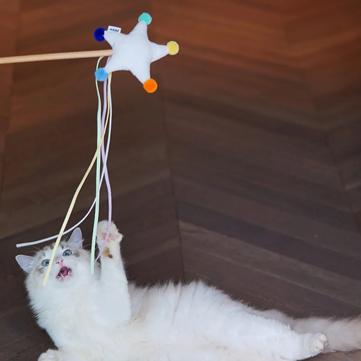 猫じゃらし Starry Sky Cat Playing Rod ZEZE おもちゃ ( ねこじゃらし 猫用おもちゃ 猫 猫用 ペット用 ペットおもちゃ マタタビ 頑丈 遊び 運動不足 ペットトイ 運動 室内遊び ストレス発散 ペット用品 かわいい ) 【MOON】 MOON