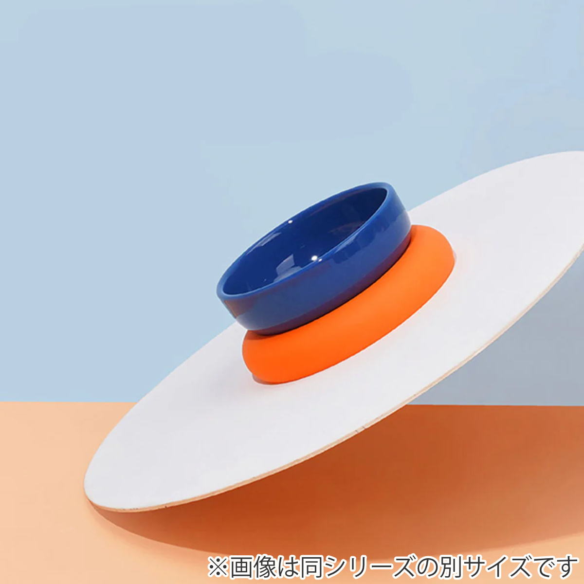 フードボウル Double Bowl Base ZEZE 高さがある ( ペットボウル ダブル 猫 ペット用 餌皿 エサ皿 食べやすい ペット用食器 えさ入れ 猫用 滑り止め付き ペット用品 ) 【ホワイトオレンジ】 ホワイトオレンジ