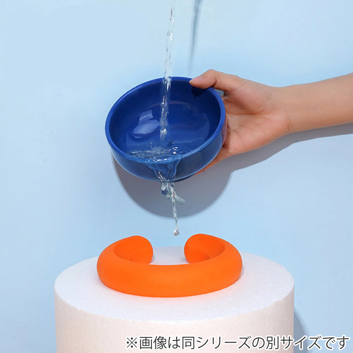 フードボウル Double Bowl Base ZEZE 高さがある ( ペットボウル ダブル 猫 ペット用 餌皿 エサ皿 食べやすい ペット用食器 えさ入れ 猫用 滑り止め付き ペット用品 ) 【ホワイトオレンジ】 ホワイトオレンジ