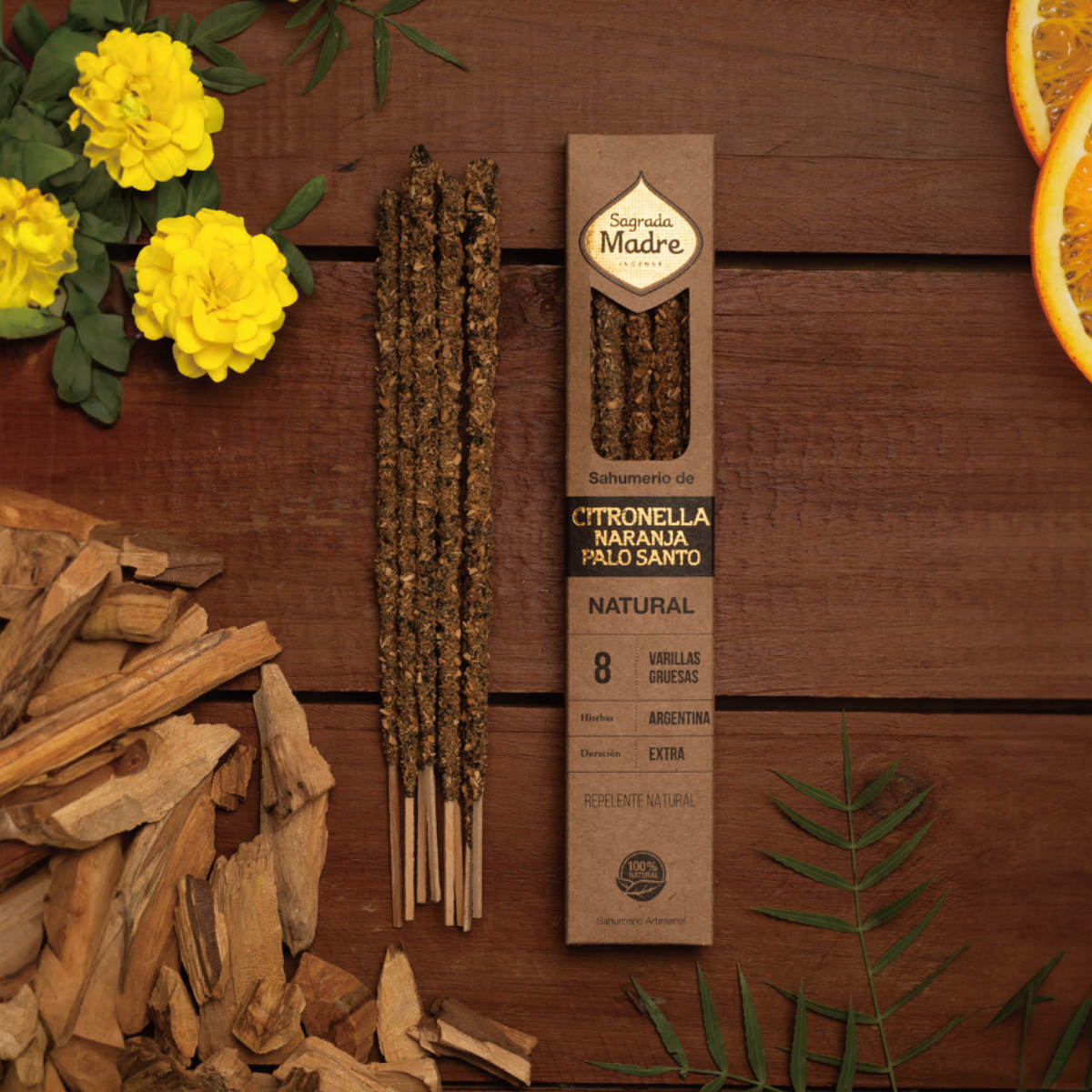 お香 サグラダマドレ INCENSE NATURAL 8本 ( インセンス スティック フレグランス 自然素材 香り 癒し スティック型 パロサント 樹脂 浄化 木 葉 空間浄化 リラックス効果 リフレッシュ リラックス サステナブル ) 【ヤグラ】 ヤグラ