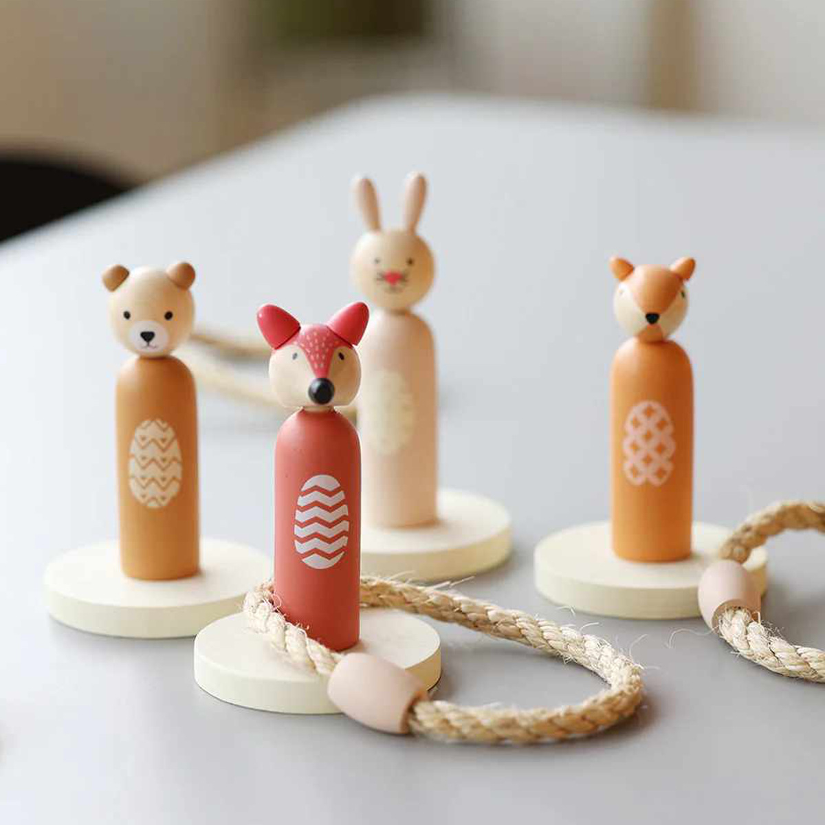 輪投げ ボーリング 子ども用 アニマル リング ( 木製 おもちゃ Adnil LAND キッズ ベビー 木のおもちゃ 玩具 オモチャ 出産祝い わなげ 知育玩具 おしゃれ プレゼント 木製おもちゃ 木製玩具 子供 女の子 男の子 インテリア )