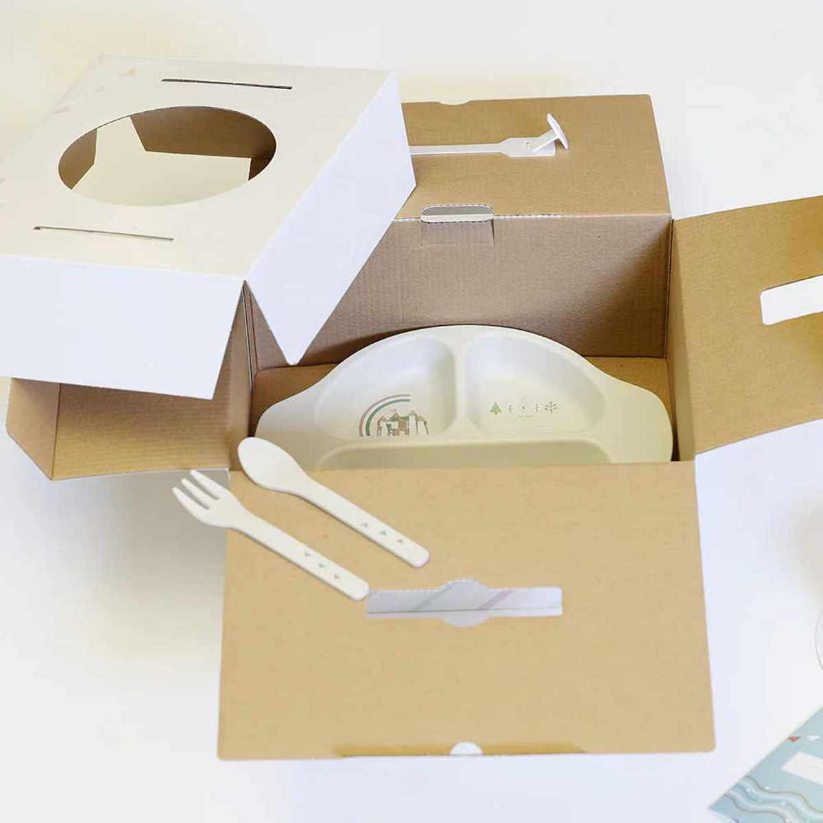 子ども向け 食器セット 安心 100%トウモロコシ由来 エコフレンドリー ( ギフトセット 子供用食器 プラスチック ランチプレート スプーン フォーク コップ 食洗機対応 キッズ 子ども ベビー食器 おしゃれ プレゼント 出産祝い )