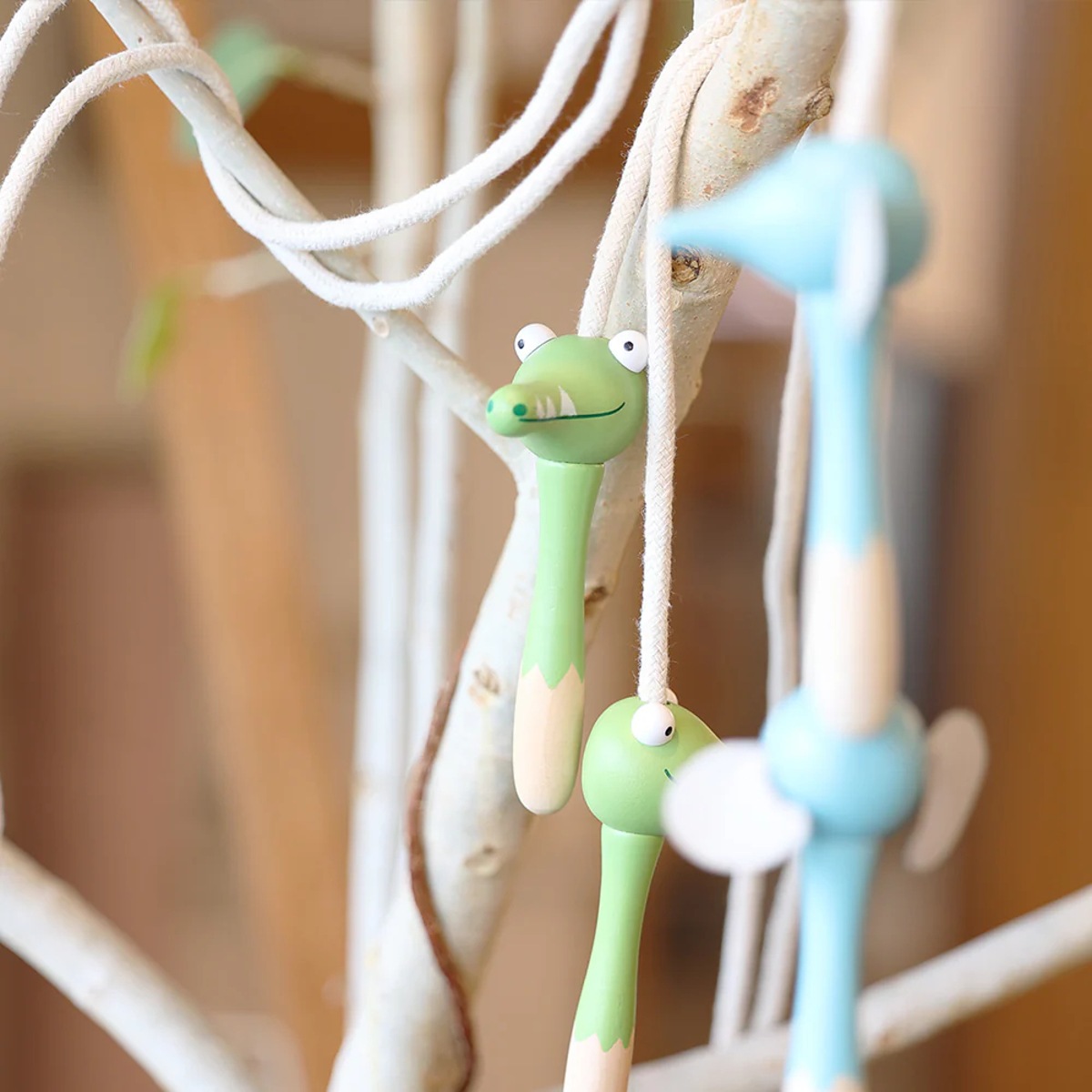 なわとび 子ども用 スキッピングロープ エレファント クロコ ライオン ( おもちゃ Adnil LAND 子供用 縄跳び ロープなわとび 木製 玩具 運動 子供 キッズ 幼児 男の子 女の子 外遊び 保育園 幼稚園 綿ロープ ) 【ライオン】 ライオン