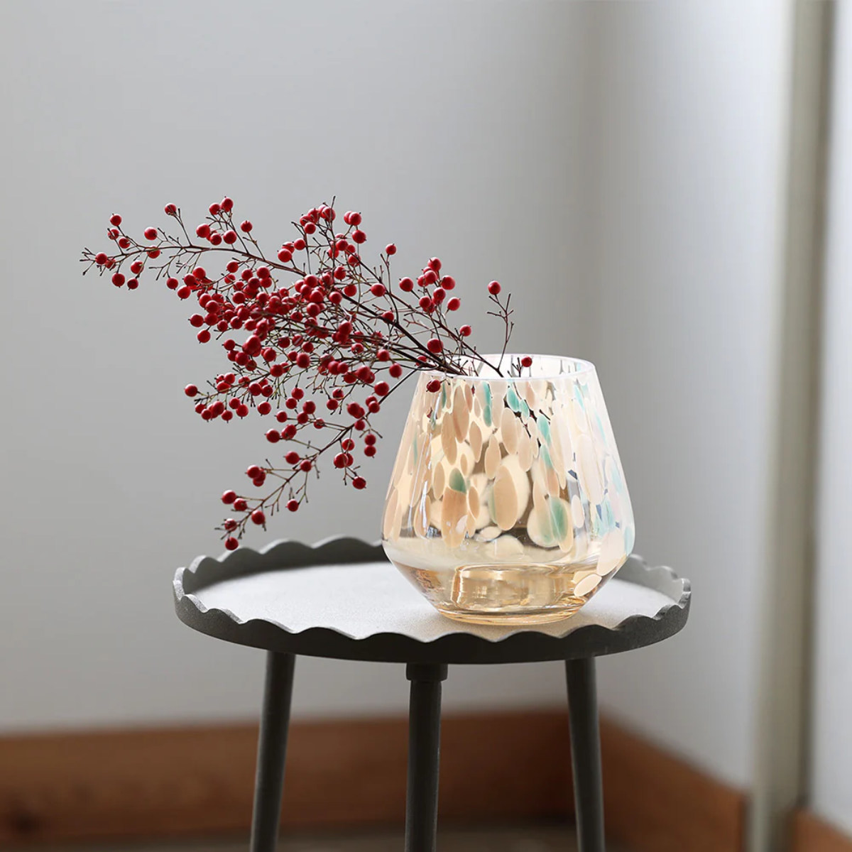 花瓶 パレットベース コンベックス ( 花ビン 花びん 花器 フラワーベース フラワー 花 飾る 花入れ ガラス ガラス製 クリア 透明 おしゃれ 一輪挿し ) 【イエロー】 イエロー