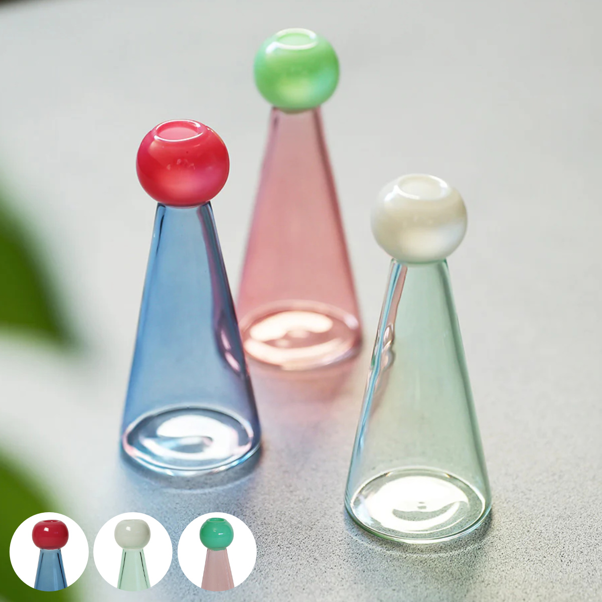 花瓶 ピクシー 一輪挿し ( 花ビン 花びん 花器 ベース ガラスベース フラワー 花 飾る 花入れ ガラス ガラス製 クリア 透明 ) 【ブルー】