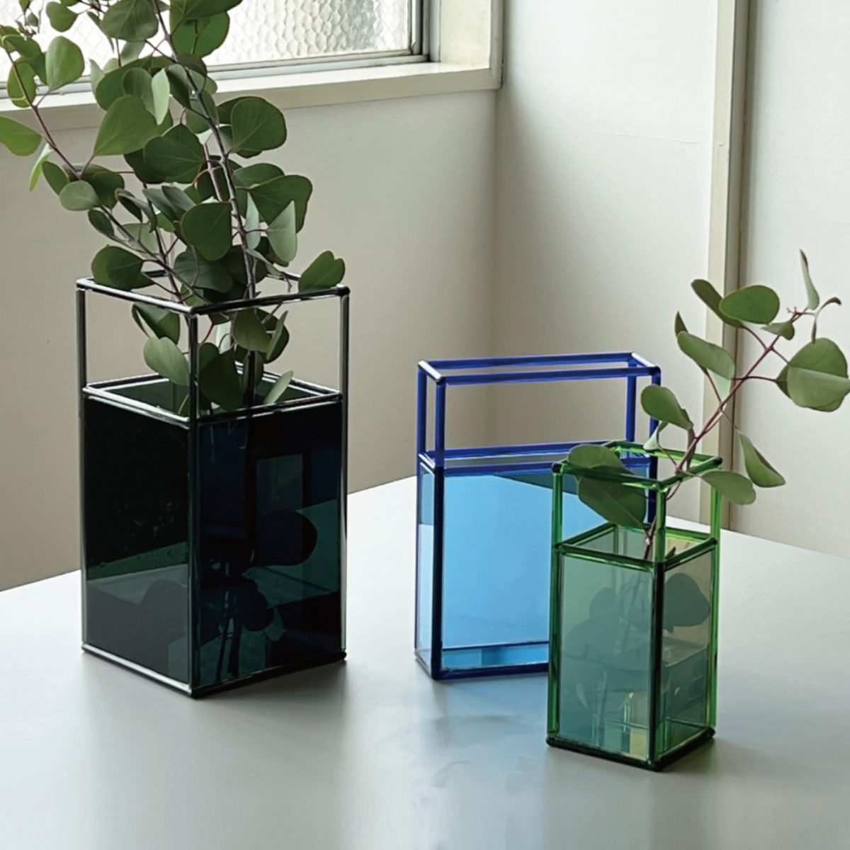 花瓶 マーハ ベース ブルー ( 花ビン 花びん 花器 フラワーベース フラワー 花 飾る 花入れ ガラス ガラス製 クリア 透明 おしゃれ 水耕栽培 一輪挿し )