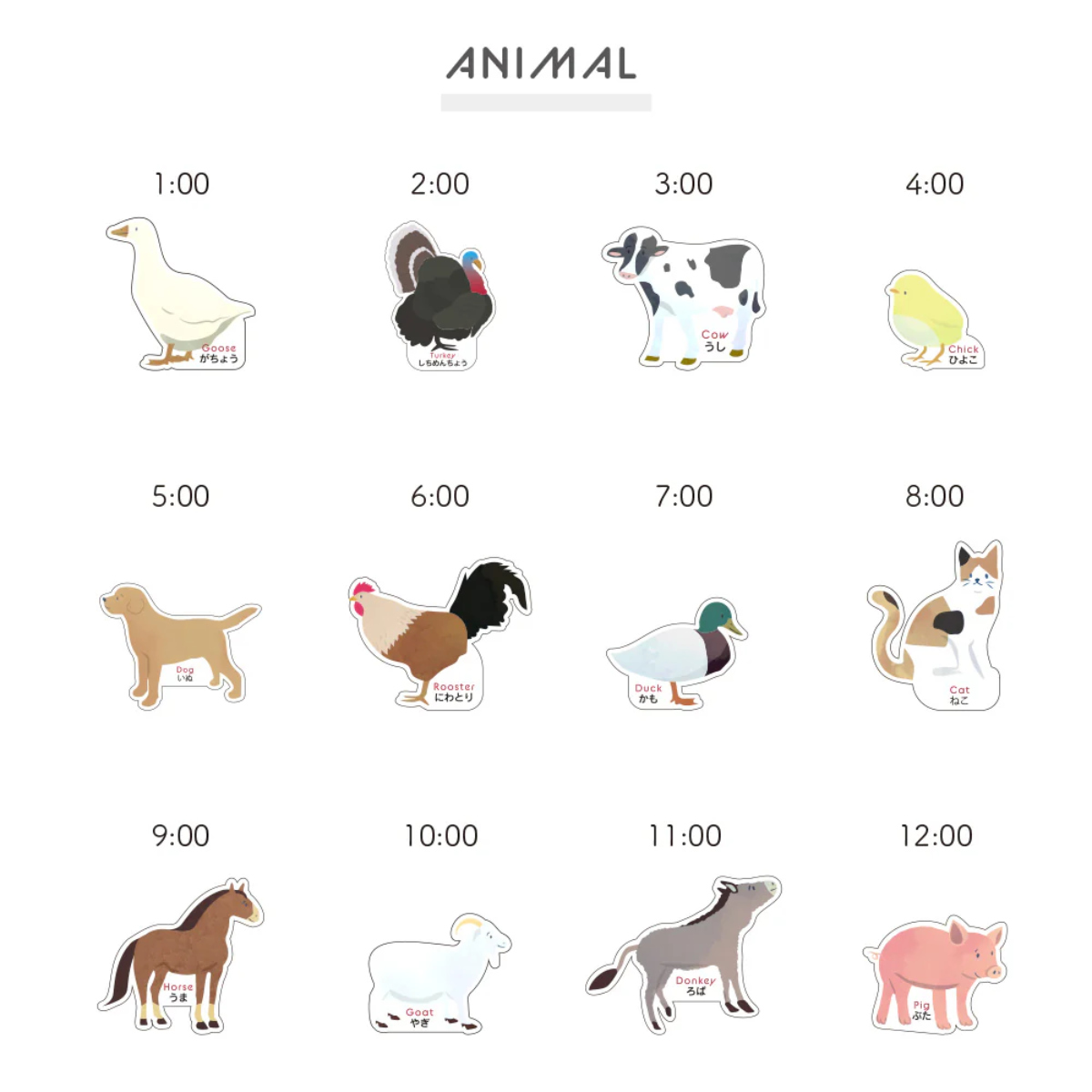 掛け時計 TICKY TACKY 時報付き おやすみモード付き 子ども部屋 ( ティッキー タッキー クロック 知育時計 アニマル 動物 鳥 鳴き声 知育 ユニーク 子供 キッズ 子ども ウォールクロック 壁掛け時計 時計 アナログ ) 【バード】 バード