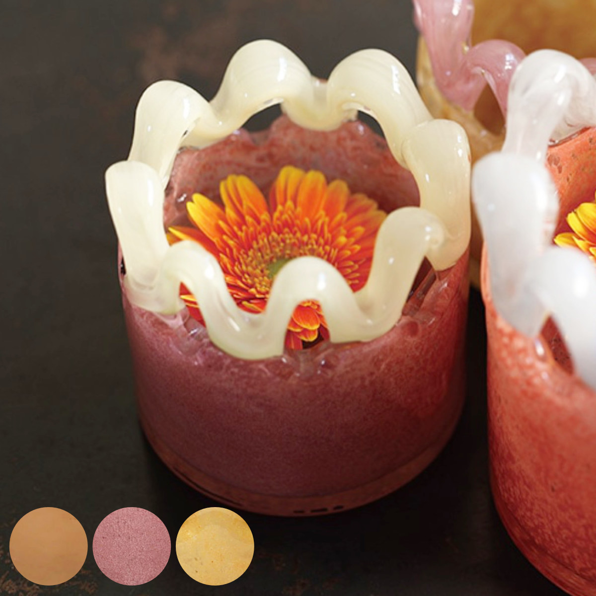 花瓶 ハンナ スモール ( 花ビン 花びん 花器 ベース ガラスベース フラワー 花 飾る 花入れ ガラス ガラス製 オブジェ キャンドルホルダー キャンドル 小物入れ S ) 【ゴールデンポピー】