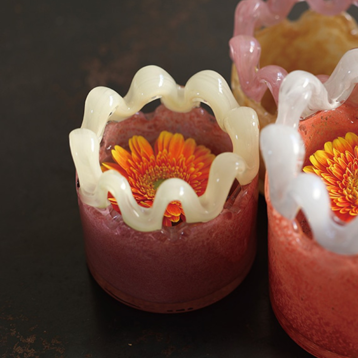 花瓶 ハンナ スモール ( 花ビン 花びん 花器 ベース ガラスベース フラワー 花 飾る 花入れ ガラス ガラス製 オブジェ キャンドルホルダー キャンドル 小物入れ S ) 【アロイオレンジ】 アロイオレンジ