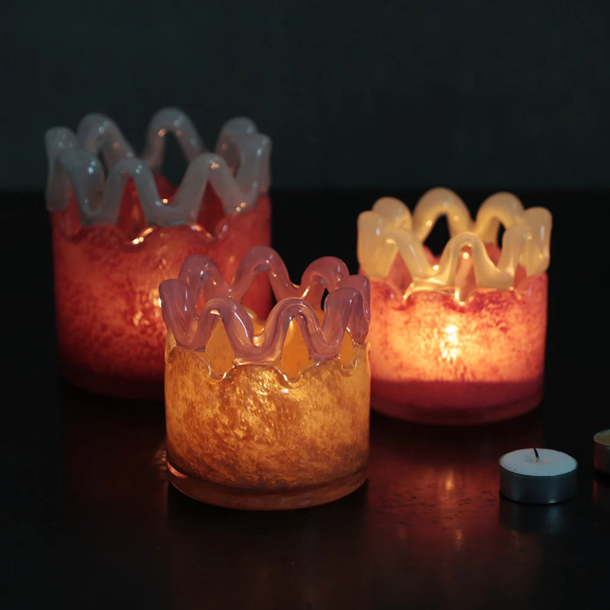 花瓶 ハンナ スモール ( 花ビン 花びん 花器 ベース ガラスベース フラワー 花 飾る 花入れ ガラス ガラス製 オブジェ キャンドルホルダー キャンドル 小物入れ S ) 【アロイオレンジ】 アロイオレンジ