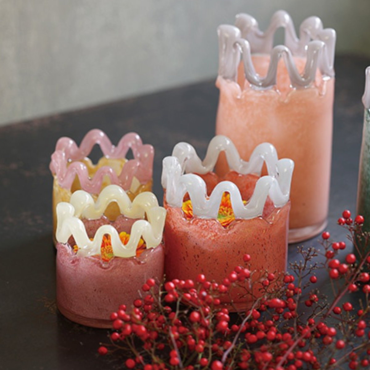 花瓶 ハンナ スモール ( 花ビン 花びん 花器 ベース ガラスベース フラワー 花 飾る 花入れ ガラス ガラス製 オブジェ キャンドルホルダー キャンドル 小物入れ S ) 【アロイオレンジ】 アロイオレンジ