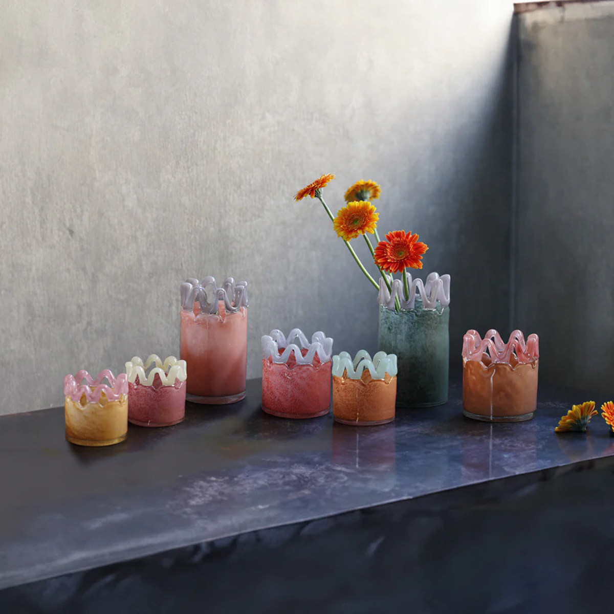 花瓶 ハンナ スモール ( 花ビン 花びん 花器 ベース ガラスベース フラワー 花 飾る 花入れ ガラス ガラス製 オブジェ キャンドルホルダー キャンドル 小物入れ S ) 【アロイオレンジ】 アロイオレンジ