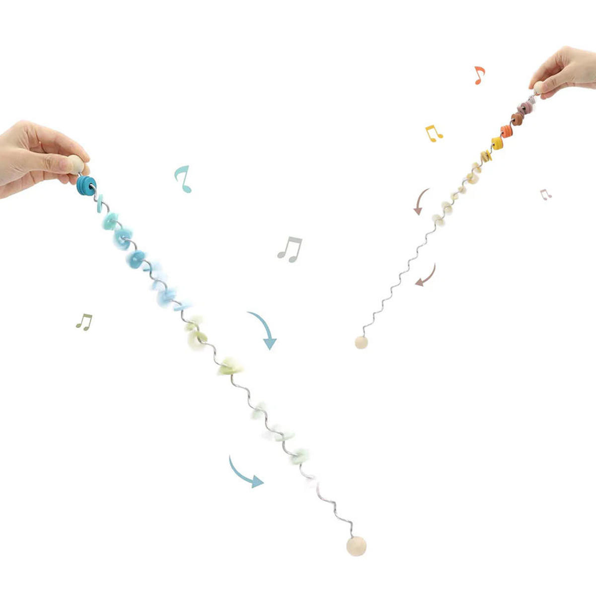 おもちゃ ベビー カラカラ SPIRAL ROD YELLOW 知育玩具 音 Adnil LAND ( 木のおもちゃ 木製 玩具 くるくる 不思議 知育 遊び 赤ちゃん プレゼント ファーストトイ ベビーおもちゃ 音が出る 音が鳴る 男の子 女の子 出産祝い )