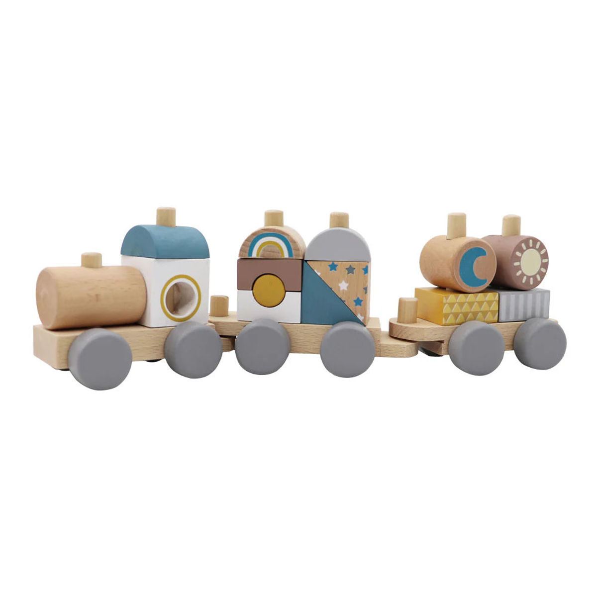 木製 おもちゃ 積み木 ベビー BRICK TRAIN 知育玩具 列車 電車 Adnil