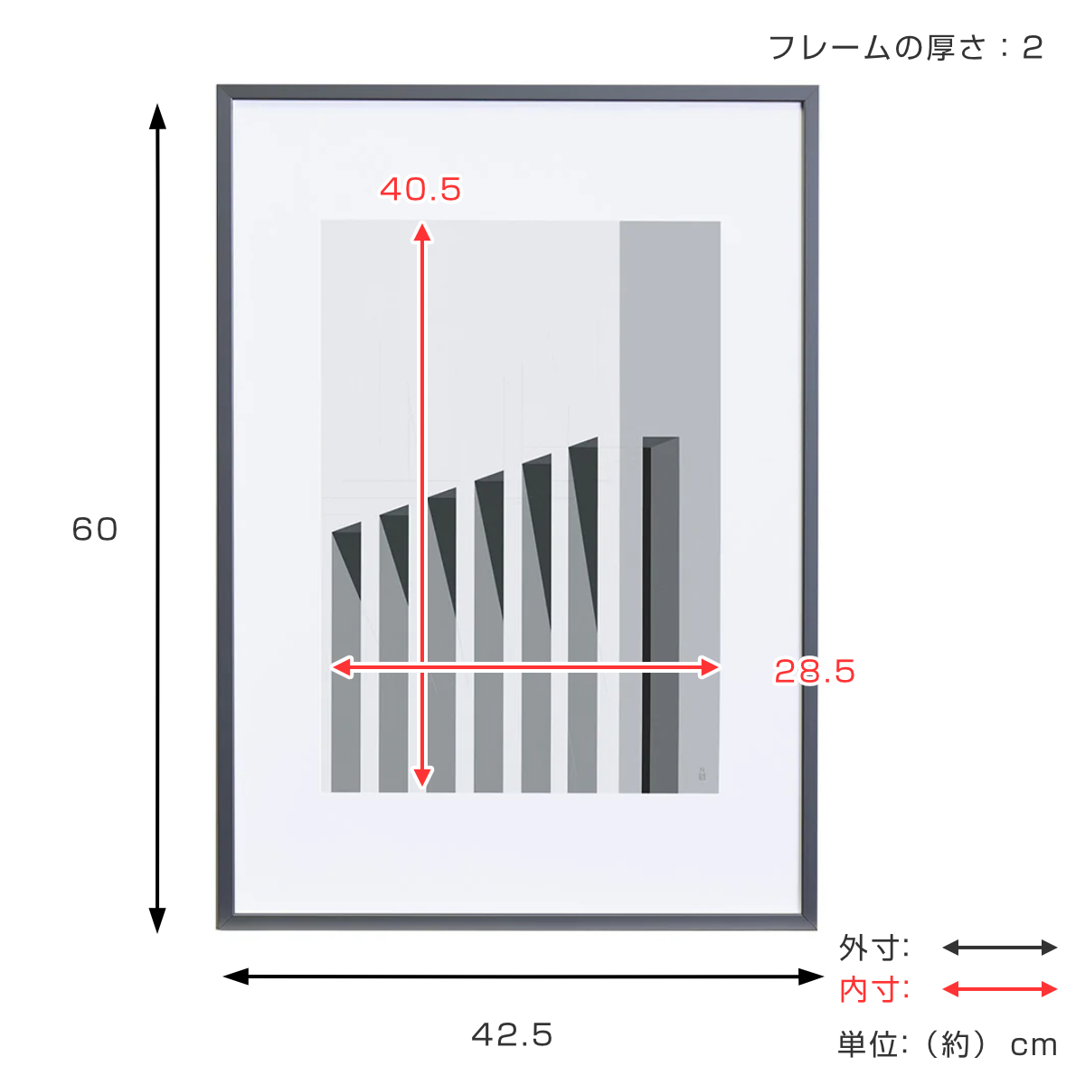 フォトフレーム アルミフレーム ITA-02 A2サイズ対応 壁掛け専用 ( 写真 フレーム ポスター 額 シンプル おしゃれ 壁掛け アートフレーム 雑貨 飾る インテリア 玄関 作品 額縁 アート イラスト )